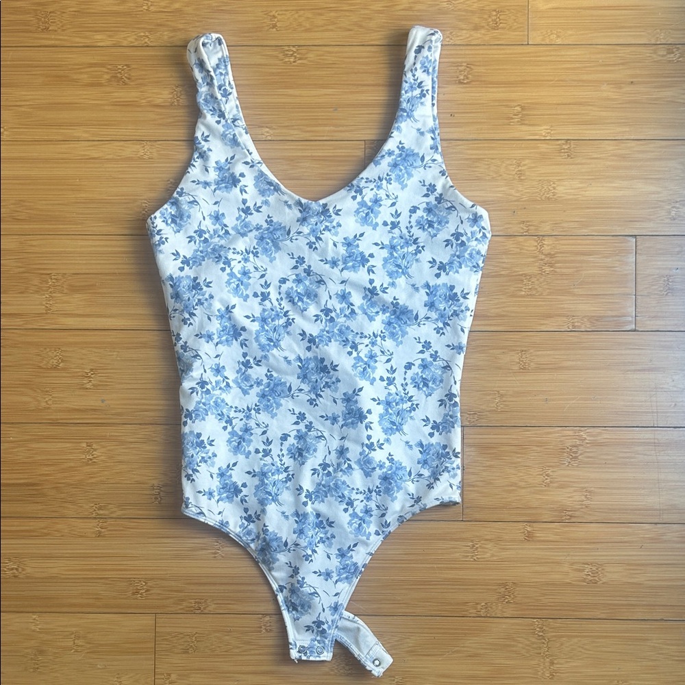 Hollister Blue Floral Bodysuit